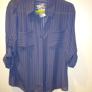 Lightweight sheer button down Portofino blouse